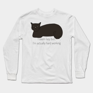 Hardworking cat Long Sleeve T-Shirt